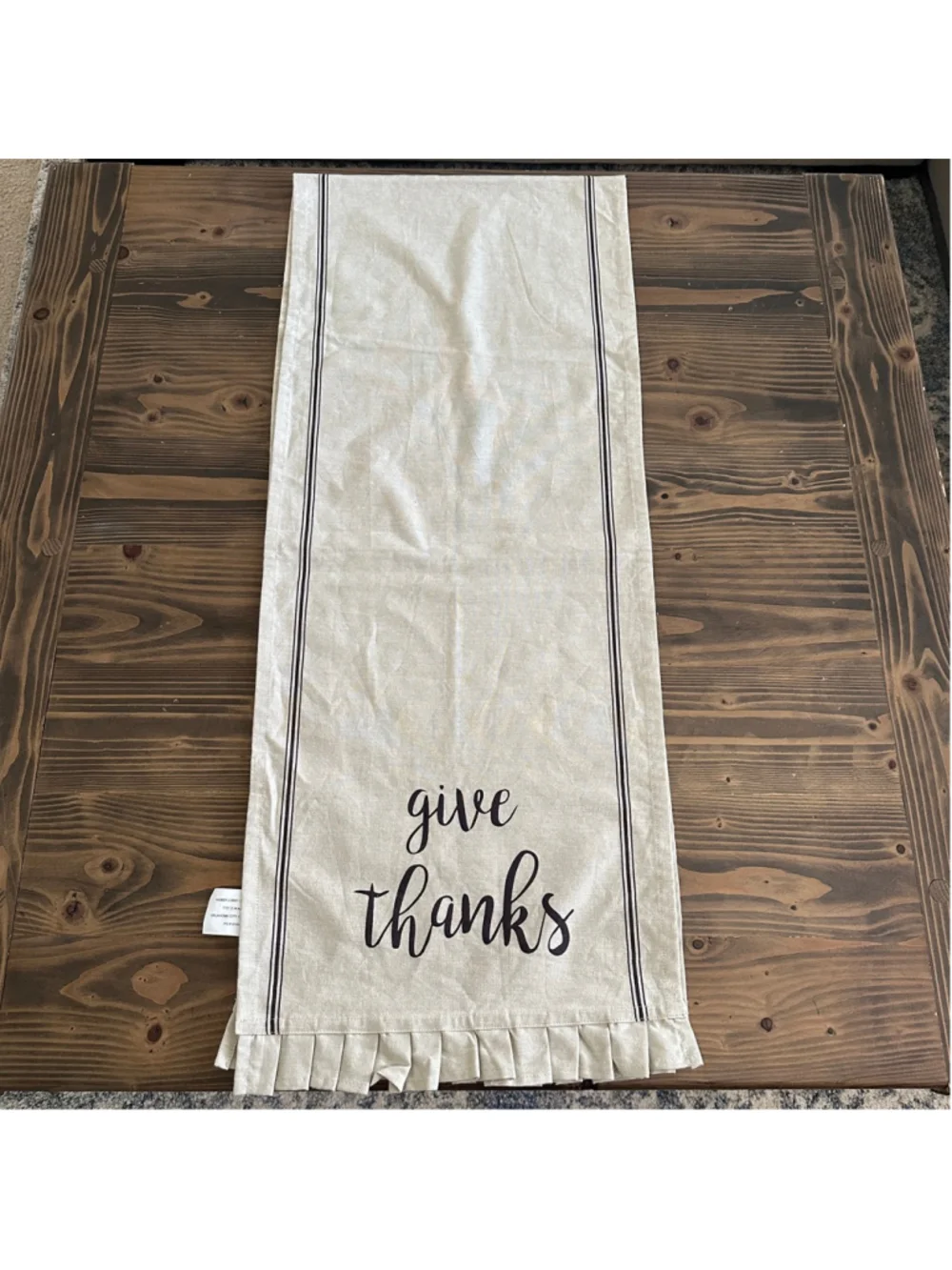 Hobby Lobby Give Thanks Table Runner Beige Black Farmhouse Thanksgiving